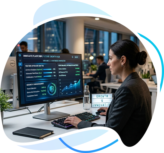 Professional working on a business analytics dashboard