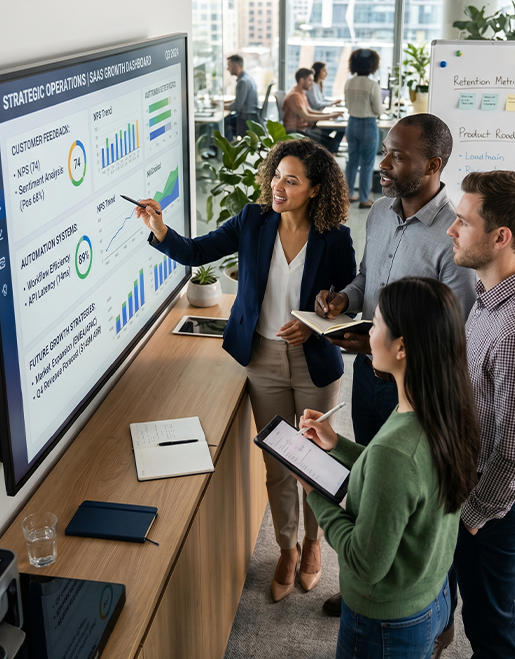 Servidge team collaborating in a modern office
