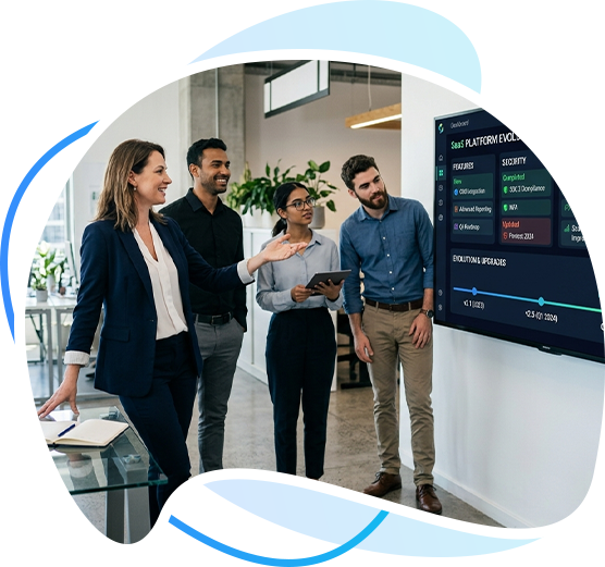Team reviewing the evolving Servidge platform roadmap
