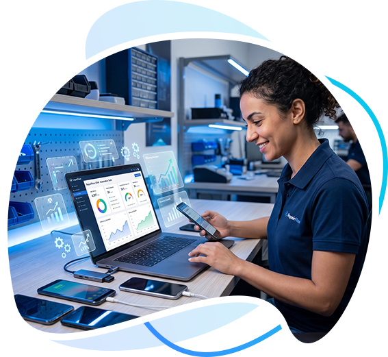 Servidge team member working with the platform